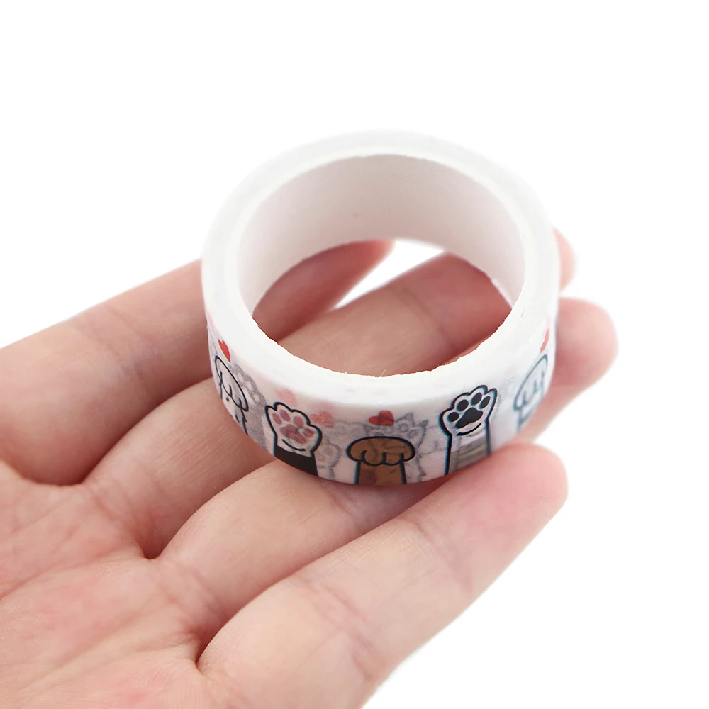 Лента для скрапбукинга rancite R835 отпечатки собачьих лап с кошачьими следами |