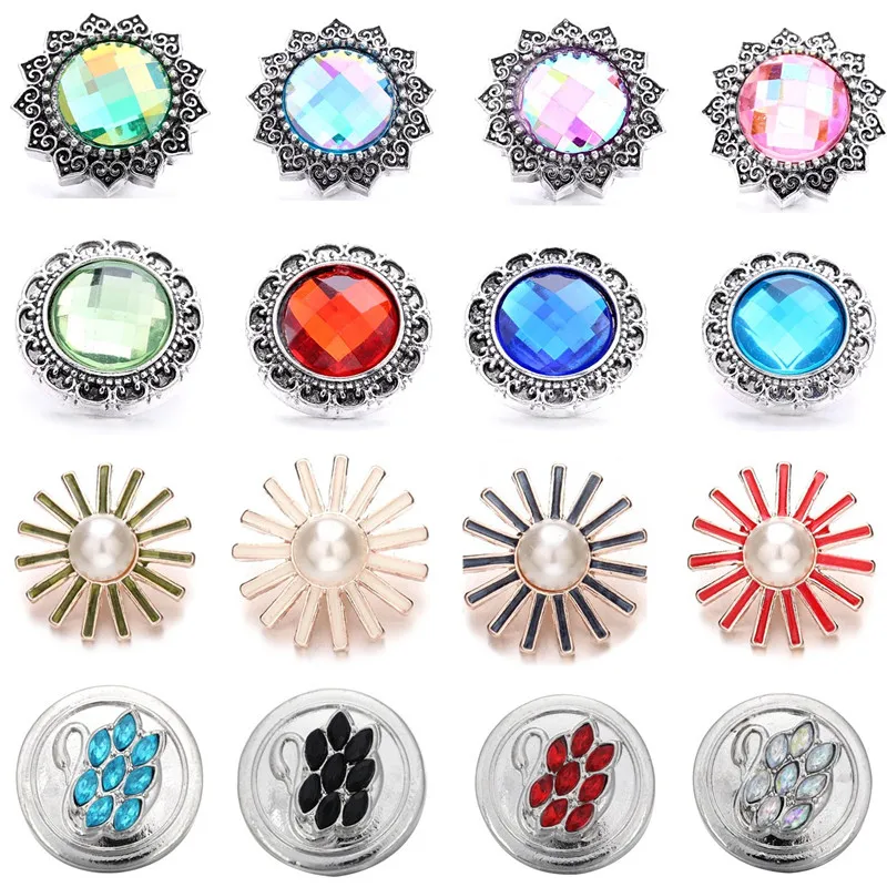 

5 шт./лот Новые оснастки ювелирные изделия цвет кристалл оснастки кнопки взаимозаменяемые ювелирные изделия DIY Подвески 18 мм оснастки ювели...