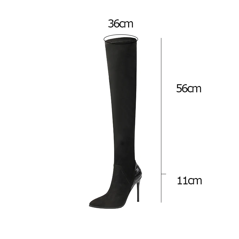 2019 г. новые зимние женские ботфорты из флока на шпильках Роскошные Дизайнерские