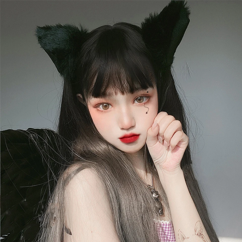 Длинный прямой парик MEIFAN для косплея Лолиты Хэллоуин вечевечерние