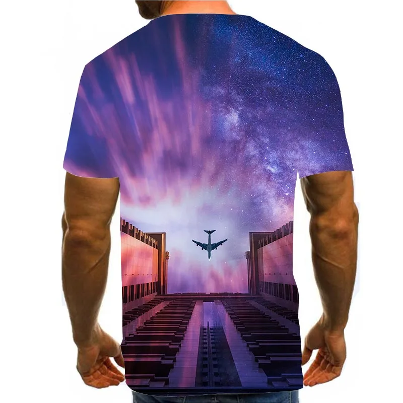 

Men's Aircraft Shirt 3D Print T-Shirt Summer Graphic Tees Pattern Tops