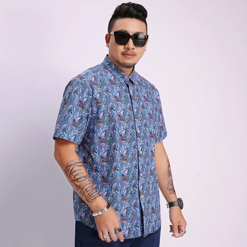 

8xl 7xl 6xl Plus Size Mens Hawaiian Shirt Male Casual Camisa Masculina Printed Beach Shirts Short Sleeve Summer Men Clothes 2020