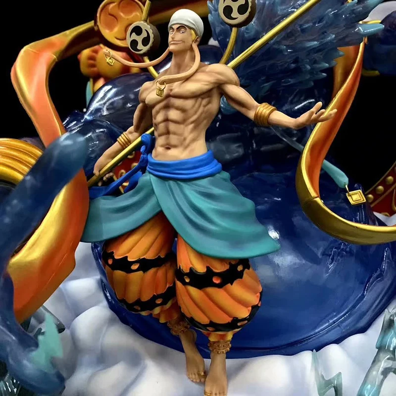 Аниме ONE PIECE Sky Piea Enel Thunder God GK статуя из смолы 7 цветов светильник кой модель игрушки