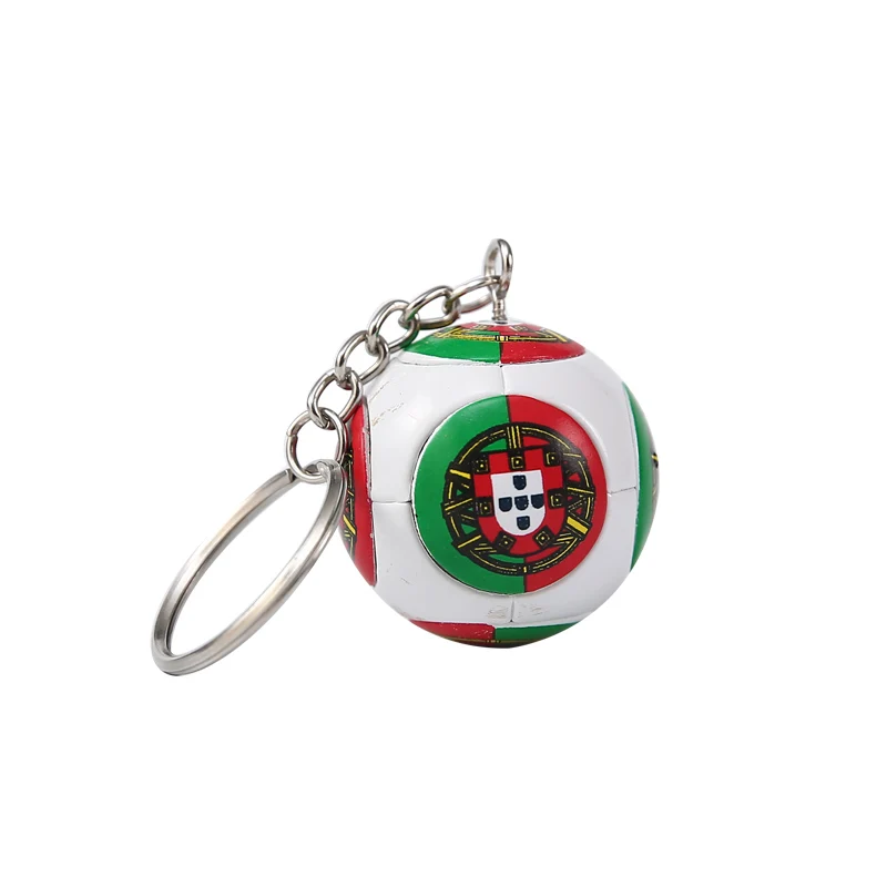 

2021 European Cup Football Keychain Bell Small Pendant Germany Portugal France Netherlands Spain Brazil Soccer Fan Gift Souvenir