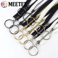 12pcs 85cm120cm o ring black gold silver metal zipper open end zippers for sewing coat diy zips clothing tailor tools