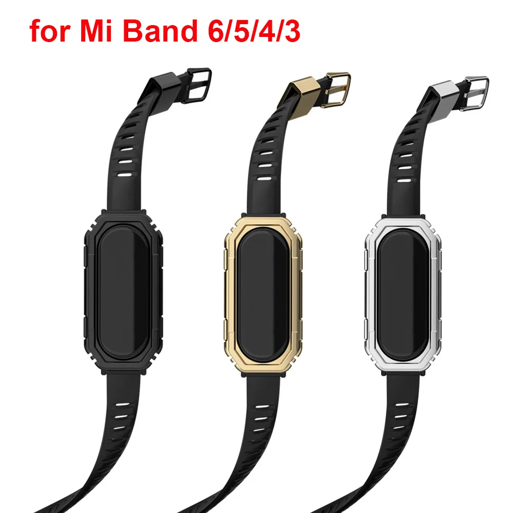 

Rugged Protective Strap Case Bracelet for Xiaomi Mi Band 6 5 4 3 Tactical Bumper Armor Protector Accessories Sport Strap for Men