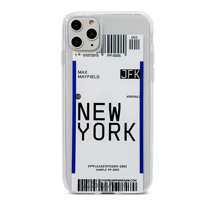 Ins дорожная этикетка страна чехол для телефона для iPhone 11Pro Max 7 8 6 6s Plus X XR XS Max летный билет письмо Мягкая силиконовая задняя крышка