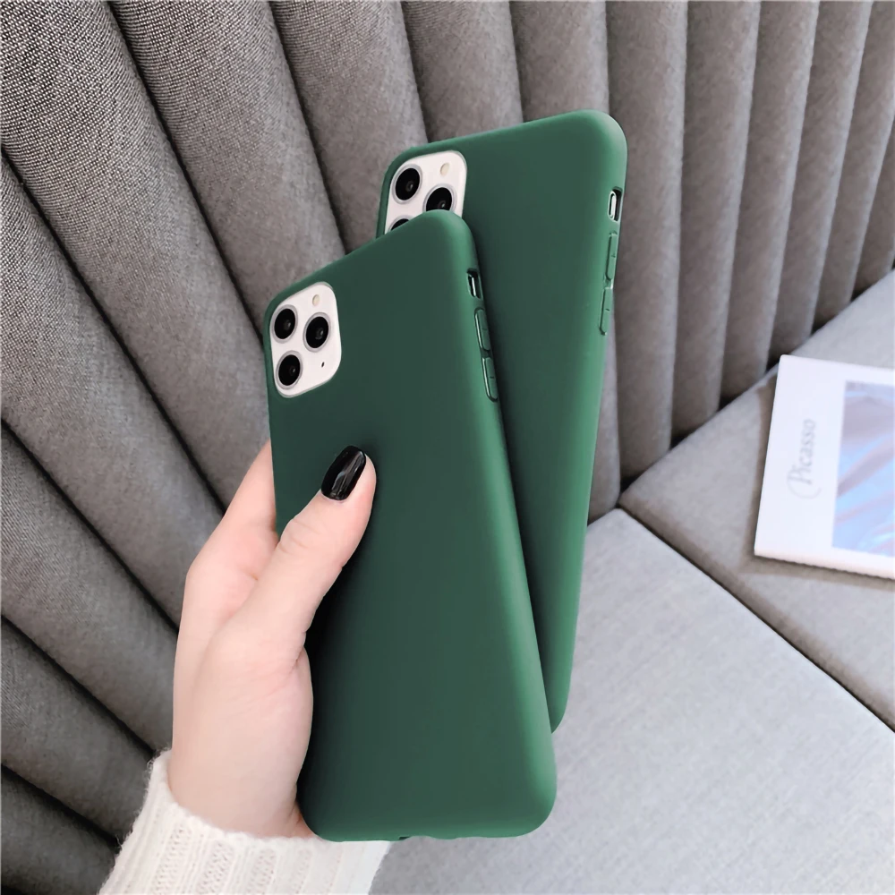 

Matte Phone Case For Apple iPhone 11 Pro Max 12 Mini 11Pro XS X XR 8 Plus 7 6 6S SE 2020 5S iPhone11 Silicone Cover Accessories