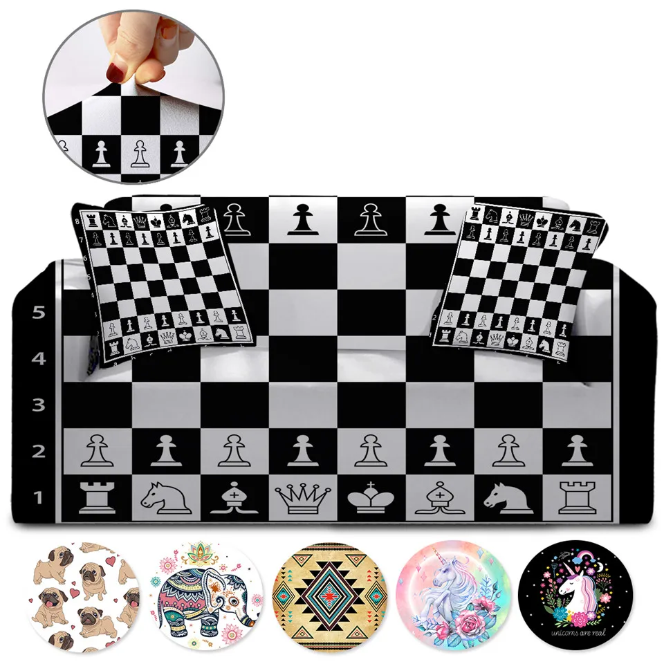 BeddingOutlet шахматная доска растягивающийся чехол для диванов игр дивана гостиной
