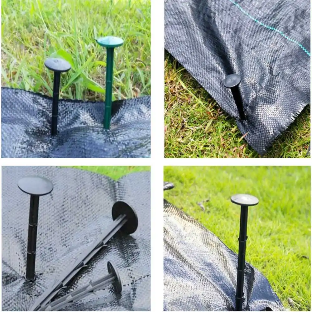 

50PCS Garden Ground Nail Greenhouse Film Mulch Tools Plastic Fixed Pegs Weed Prevention Ground Cloth Sunshade Mist Net Reusable