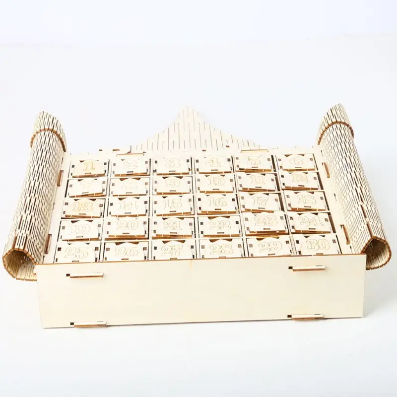 

Wooden Eid Mubarak Ramadan Advent Calendar 30 Day Countdown Drawer Muslim Decor