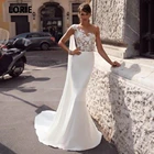 ANGELSBRIDEP шифоновое свадебное платье-Русалка с одним плечом 2021 Vestido De Noiva модное официальное платье невесты со шлейфом и аппликацией