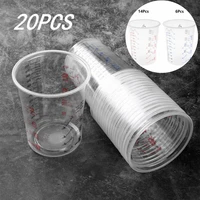 20 multi purpose clear plastic measuring cups leakproof water milk measuring jugs baking tools disposable paint mixing container