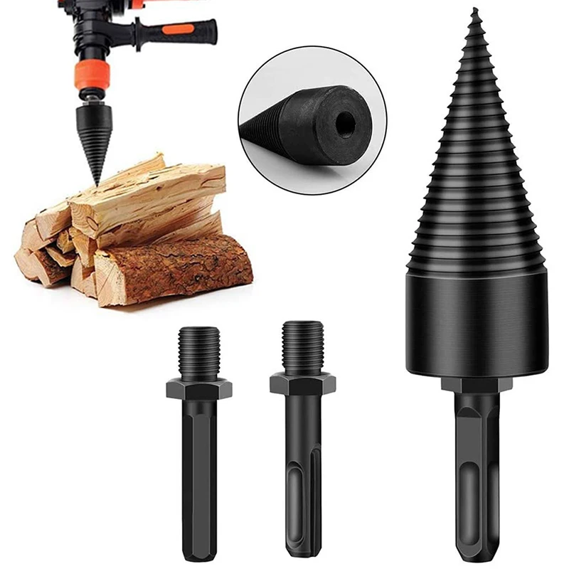 

1 Set Firewood Drill Bit Wood Splitter 32mm Removable Log Splitters Drill Bit PLDI889