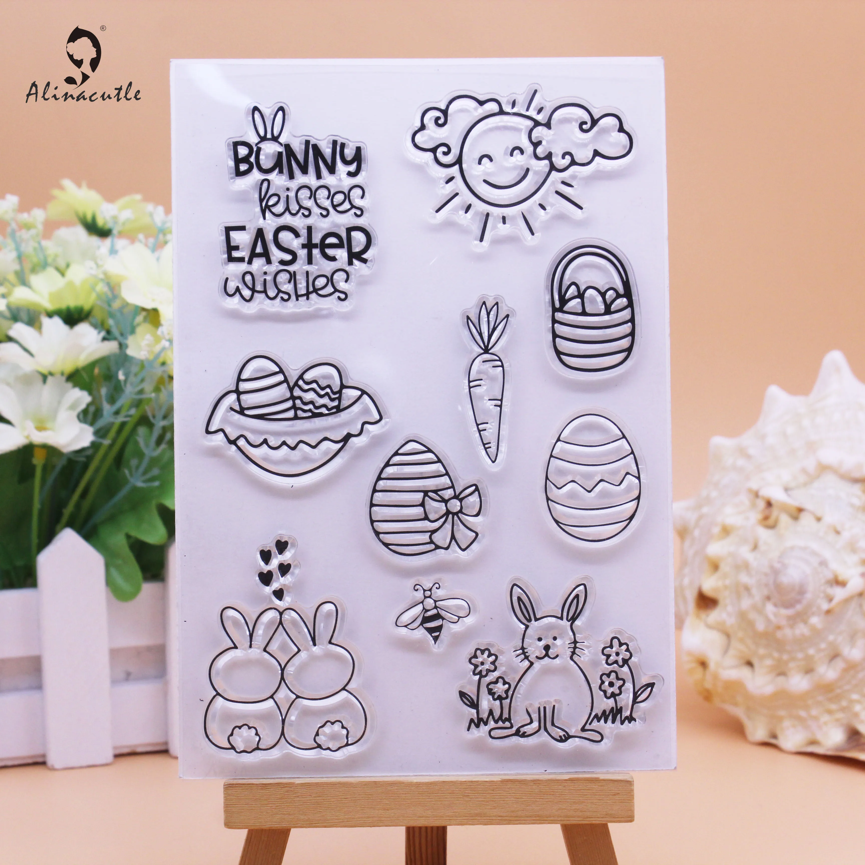 Прозрачные наклейки Кролик пасхальные яйца настроения Скрапбукинг карты Альбом