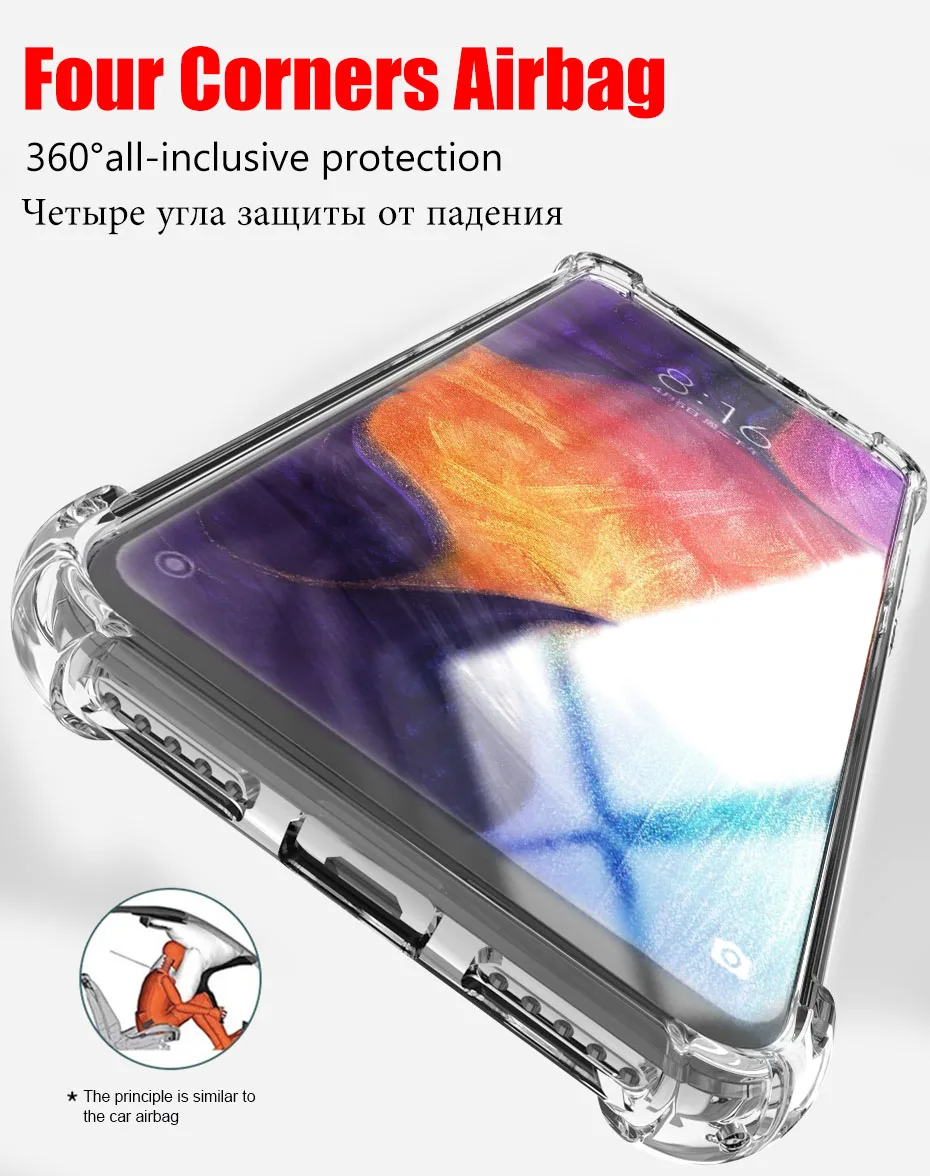 Противоударный чехол для samsung Galaxy A50 A70 A30 A20 A10 A60 A90 A80 для samsung S8 S9 S10 плюс S10e S7 edge Note 9 8 10 Pro крышка