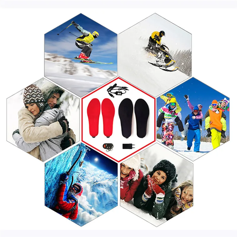 Новые стельки с подогревом батарея для мужчин и женщин обувь обуви зимние