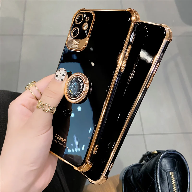 Nadege Luxury black bling plating Phone Case For iPhone 14 13 12 Pro Max 7 8 Plus X XS XR 11pro MAX 11 Pro 12mini SE Soft cover