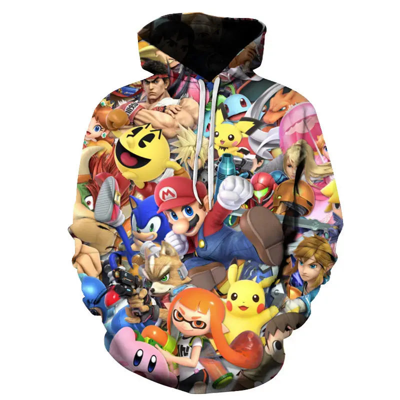 

Harajuku Cartoon Kids Hoodie Boys and Girls Long Sleeve Hooded Sweatshirts 3D Children's Hoodies Streetwear Games Clothes 4-14 Y