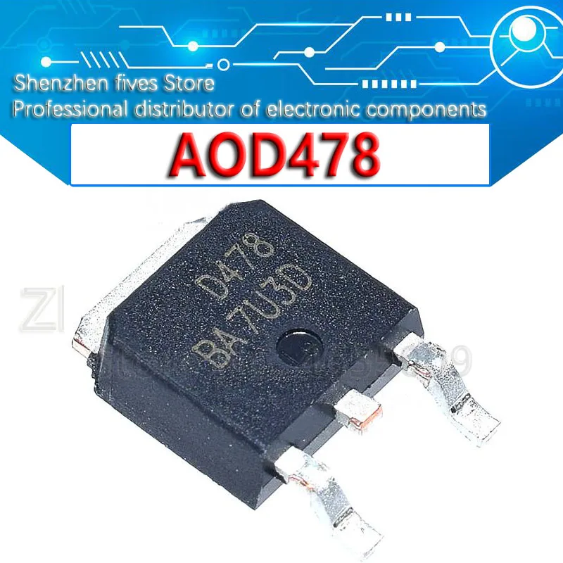

10 шт./лот Новый AOD478 N-Channel Field Effect MOS Tube 11A 100V патч TO252 D478