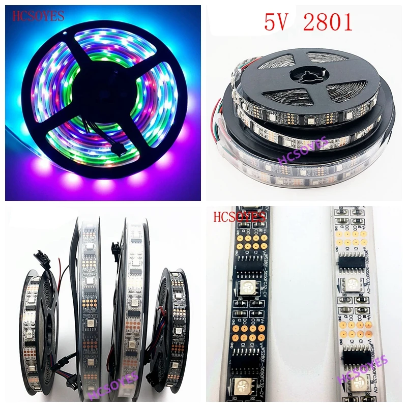 WS2801 Волшебная RGB IP30/IP67 DC5V индивидуально Адресуемая полноцветная светодиодная