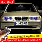 Дневные ходовые огни для BMW 3 серии E46 Compact 2001-2005, дневные ходовые огни DRL ангельские глазки, светодиодные RGB многоцветные фары, комплект кольцевых гало