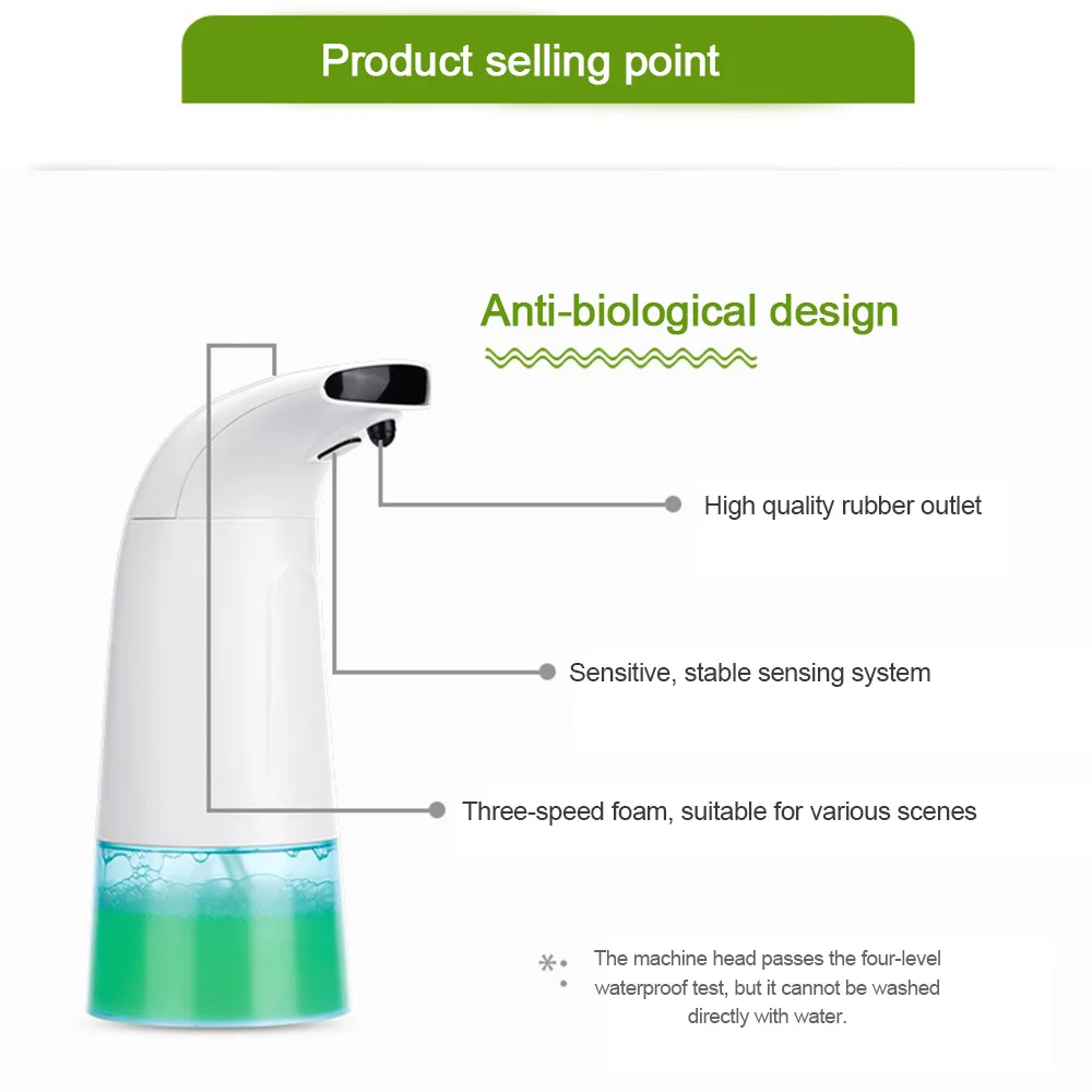 

250ml Foam Soap Dispenser Automatic touchless Induction Foam Washing Mobile Phone Infrared Sensor Kitchen Bathroom Tools