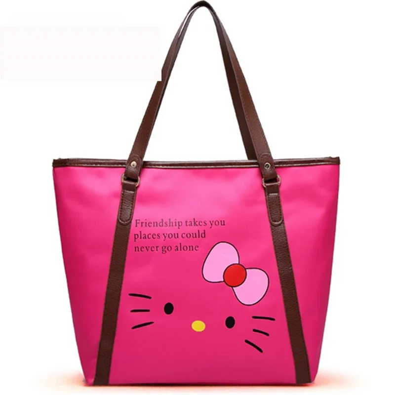HELLO KITTY модная сумка на плечо Средняя тоут с мультипликационным принтом для