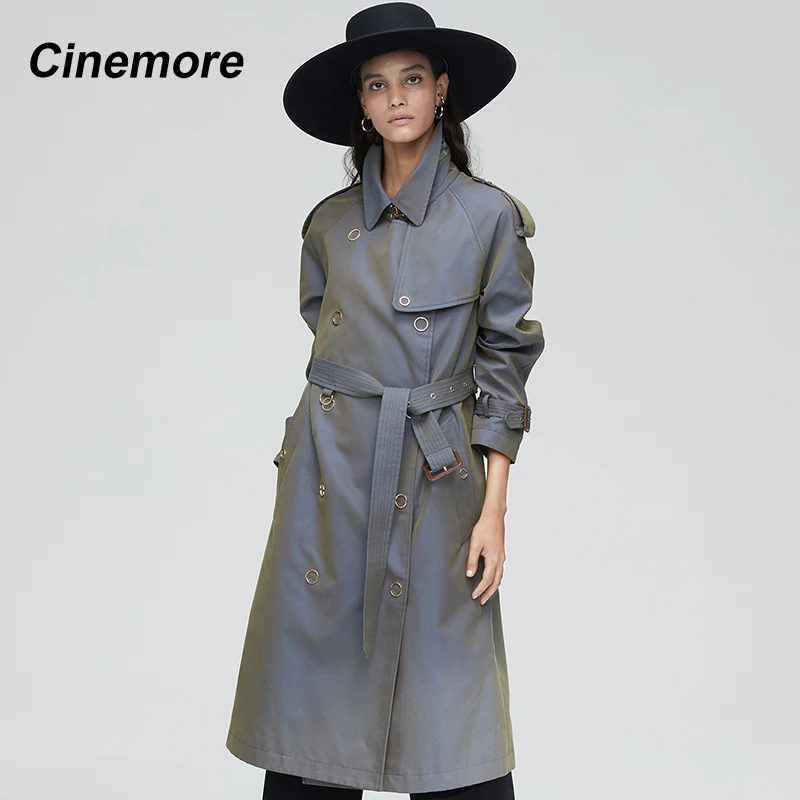 Женский двубортный Тренч Cinemore свободная верхняя одежда высокого качества