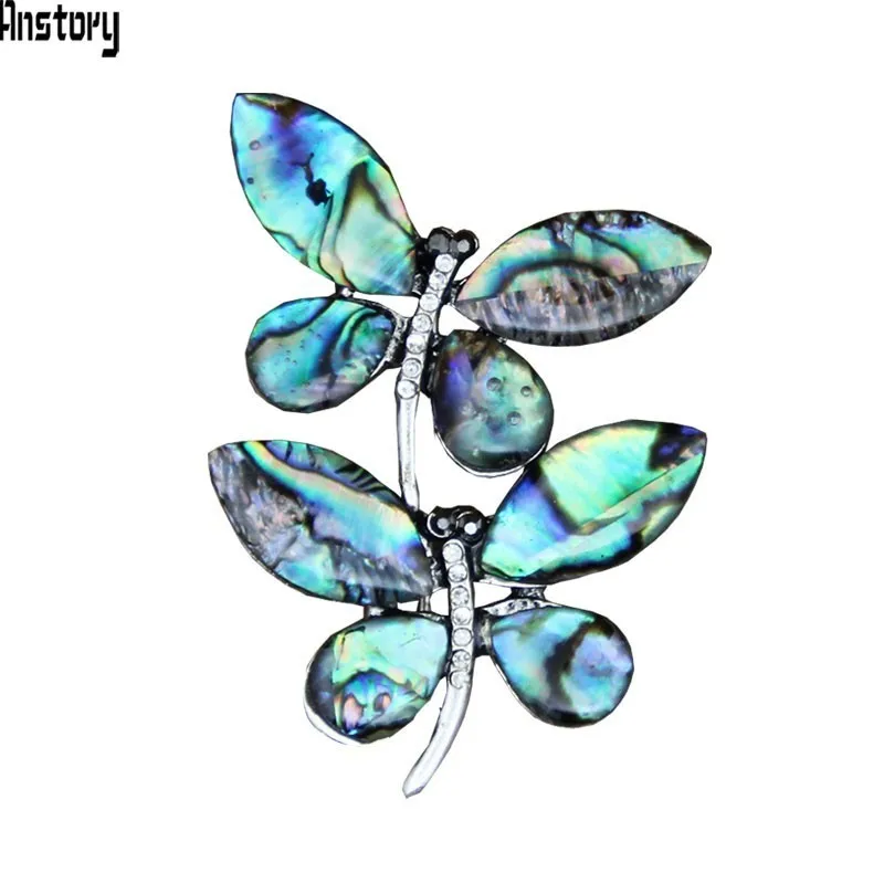 Vintage Butterfly Shell Brooches For Women Animal Brooch Pin Antique Silver Plated Fashion Jewelry BR21 | Украшения и аксессуары