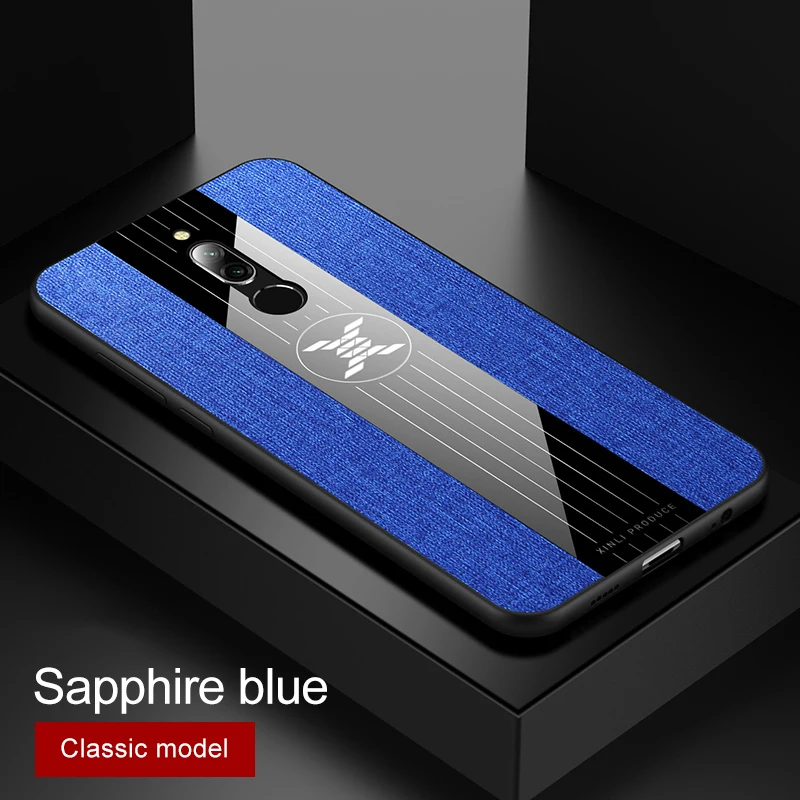 Blue No Ring Для Xiaomi Redmi 8 чехол Redmi8 кольцо держатель Ткань Твердый чехол Мягкая Рамка ткань чехол для телефона для Xiaomi Redmi 8A - Цвет: Blue No Ring