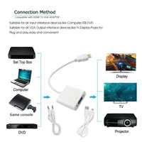 hdmi compatible to vga adapter male to female converter with 3 5 mm audio cablepower cable for projector hdtv laptop pc monitor