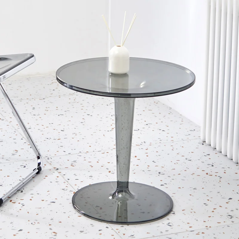 Круглые журнальные столики прозрачный коричневый зеркальный прикроватный
