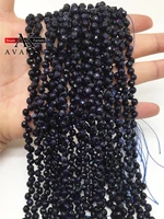 natural stone blue sandstone beads faceted water drop spacer beads for diy jewelry making bracelet necklace 6mm