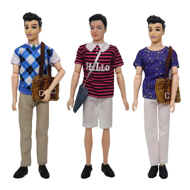 1 комплект Кен куклы ткань модная одежда на каждый день Школьный костюм с рюкзаку