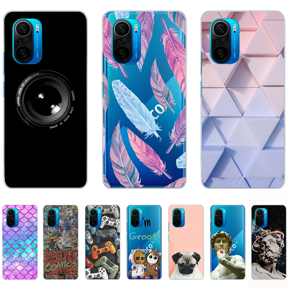 

Soft Case for Xiaomi Poco F3 Silicon Luxury Flexible Transparent Shell Back Cases 6.67Inch Poco F3 Shockproof Bumper dust-proof