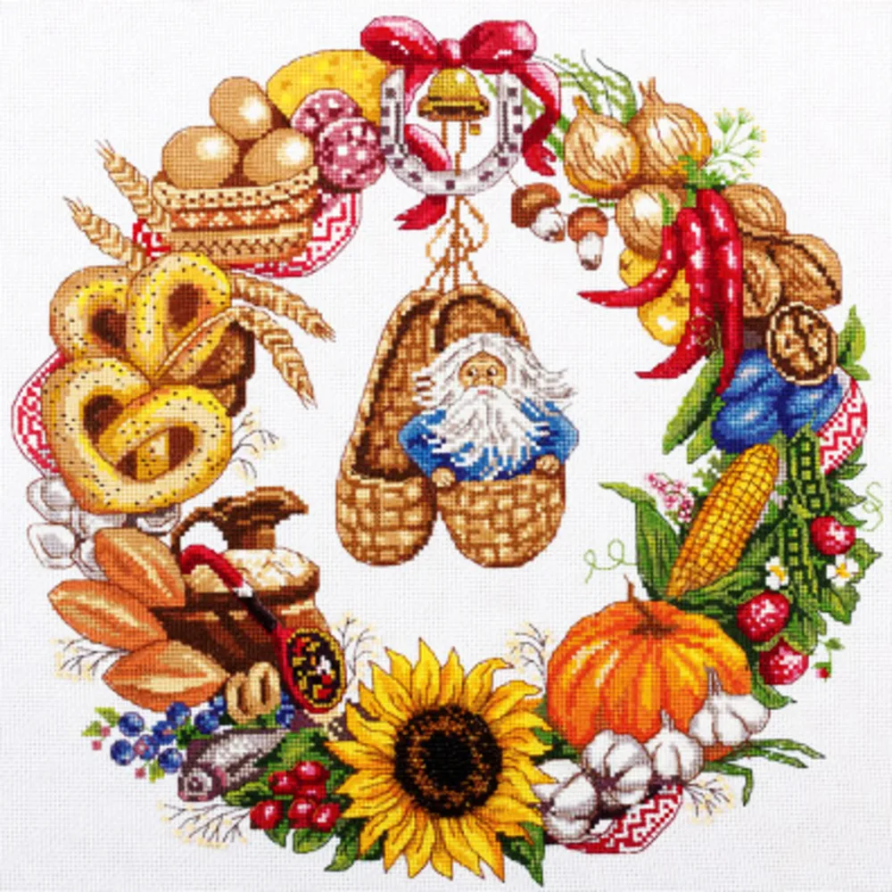 

Рождественский венок Meian «сделай сам», Рождественский Снежный человек 11CT, Набор для вышивки крестом, Набор для вышивки, хлопковая нить с при...