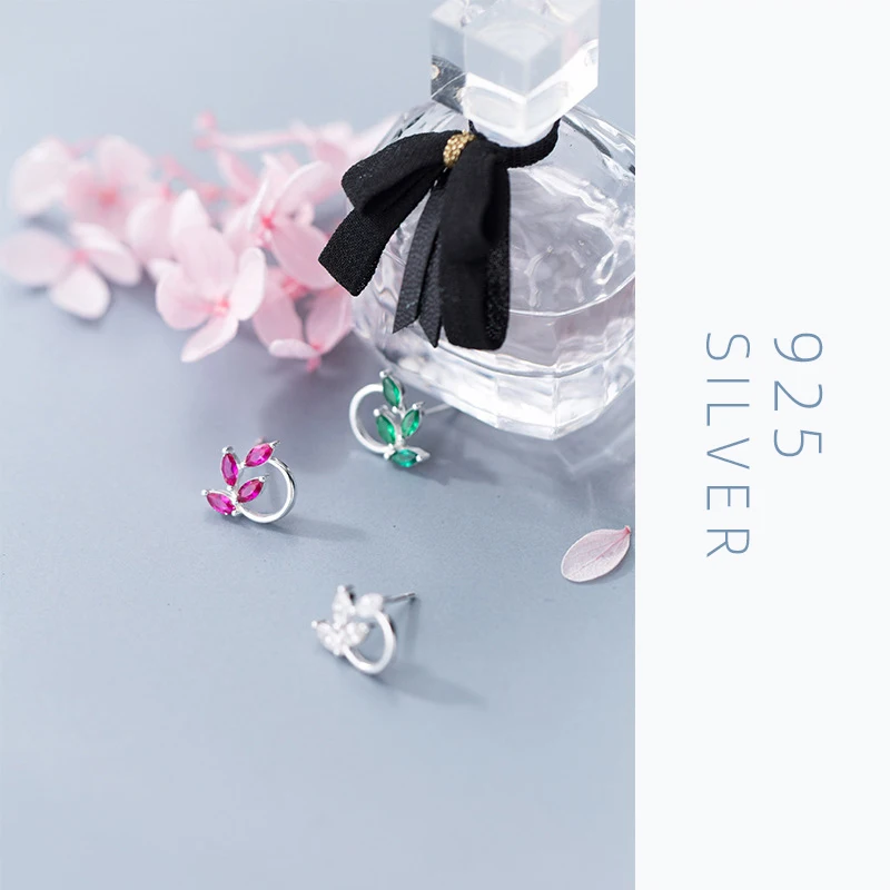 Женские серьги-гвоздики из серебра 925 пробы 3 цвета