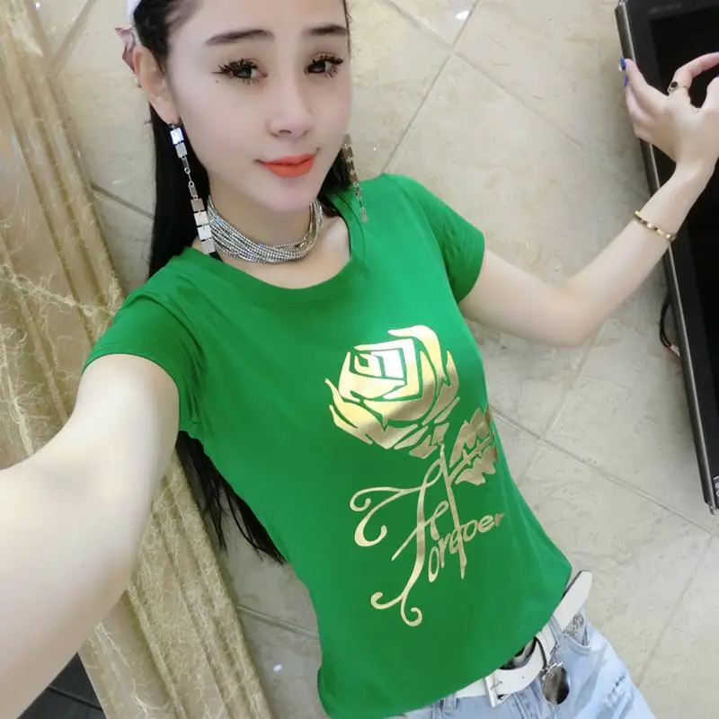 

T Shirt yellow Women Clothes 2020 Fashion Tee Top Fashion Cotton Ladies Tee Shirt