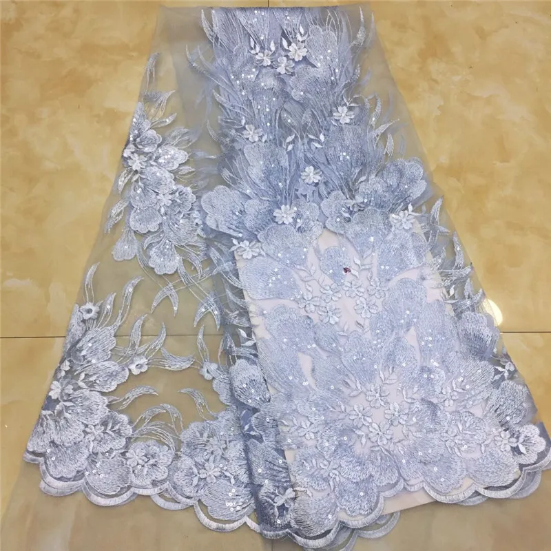 2020 Зеленый Африканский вышитый бисером тюль кружевная ткань высокого качества