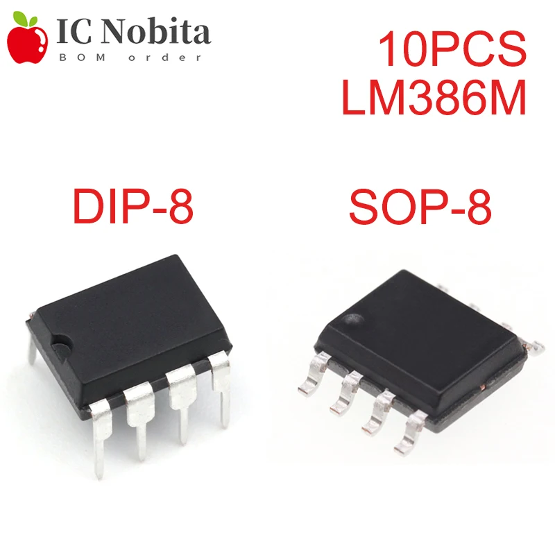 10 шт., аудио усилитель LM386, чип LM386N, LM386M SOP-8 DIP-8 LM386N-1 Low Vltg Audio PWR AMP