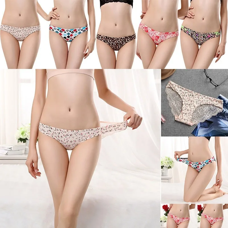 Женские сексуальные леопардовые трусы трусики с низкой талией бесшовные