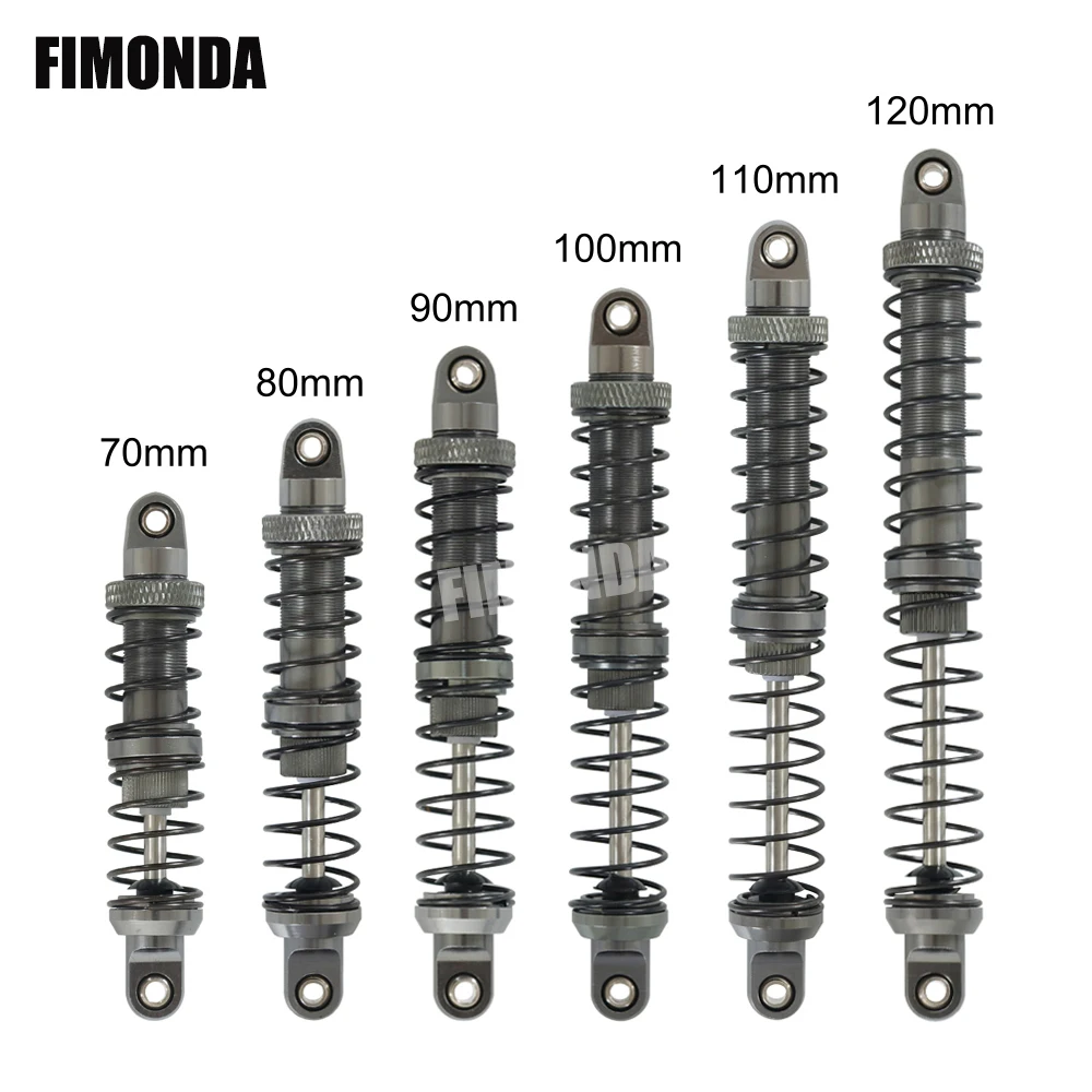 FIMONDA 4 шт. 1/10 RC Гусеничный металлический амортизатор серый 70 мм 80 90 100 110 120 для SCX10
