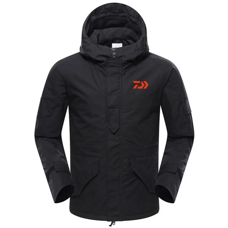 

DAIWA 2021 New Jacket Winter Python Camouflage Fishing Coat Velvet Windproof Fishing Hooded Outdoor Keep Warm Fishing Jacket Man