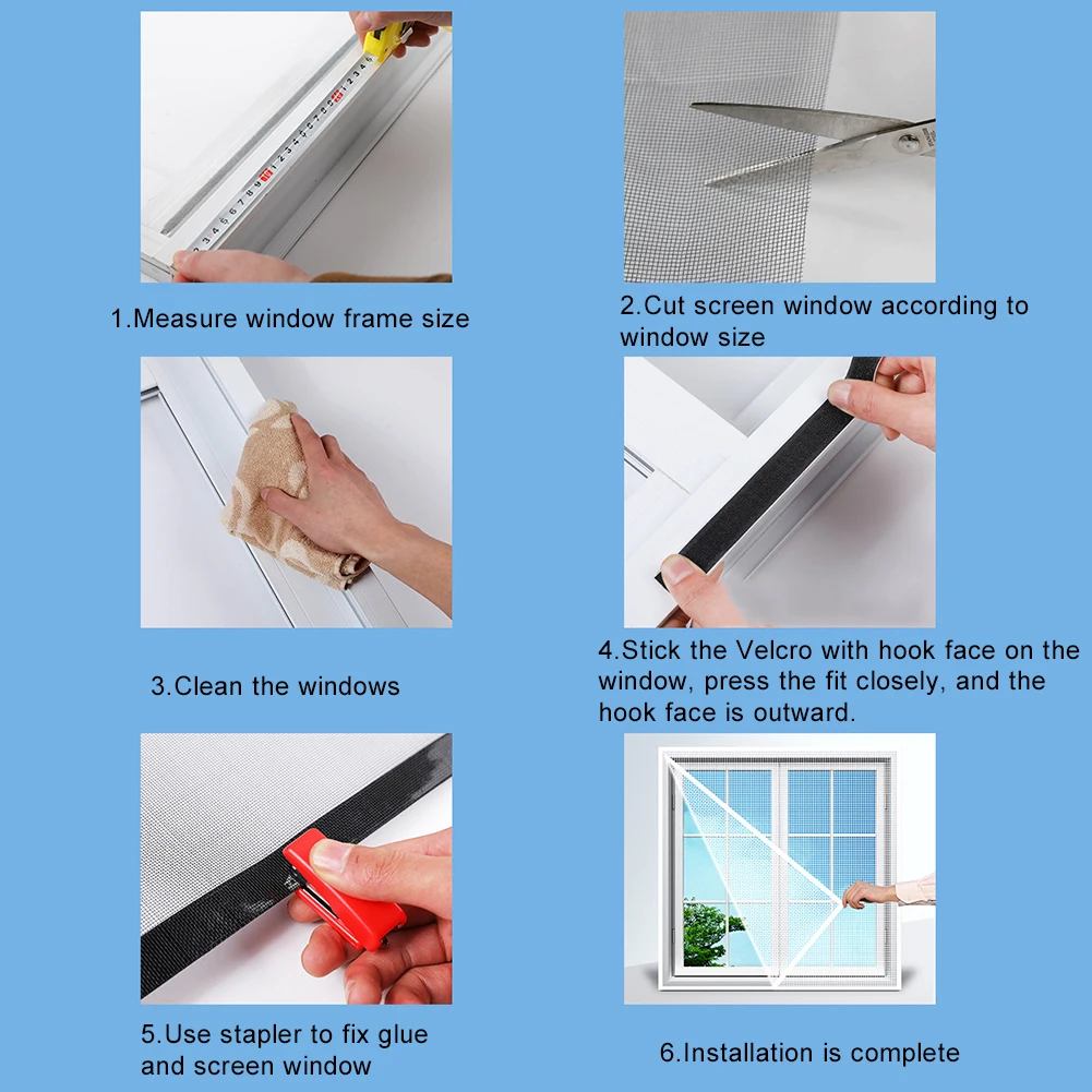 

Home Translucent Anti Mosquito Bug Door Window Net Mesh Screen Room Cortinas Protector Waterproof Adhesive Netting Fly Screen