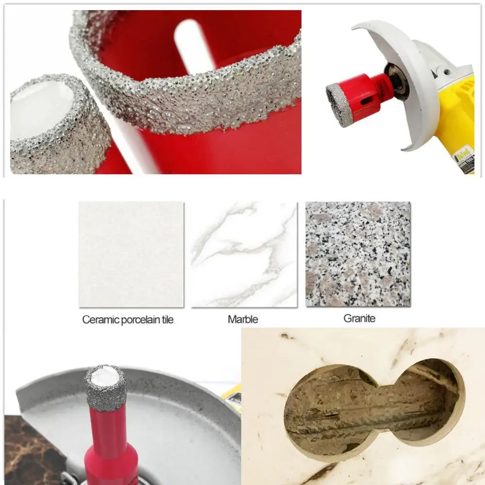 SHDIATOOL сухой вакуумной пайки алмазного бурения коронки гранита Мраморная