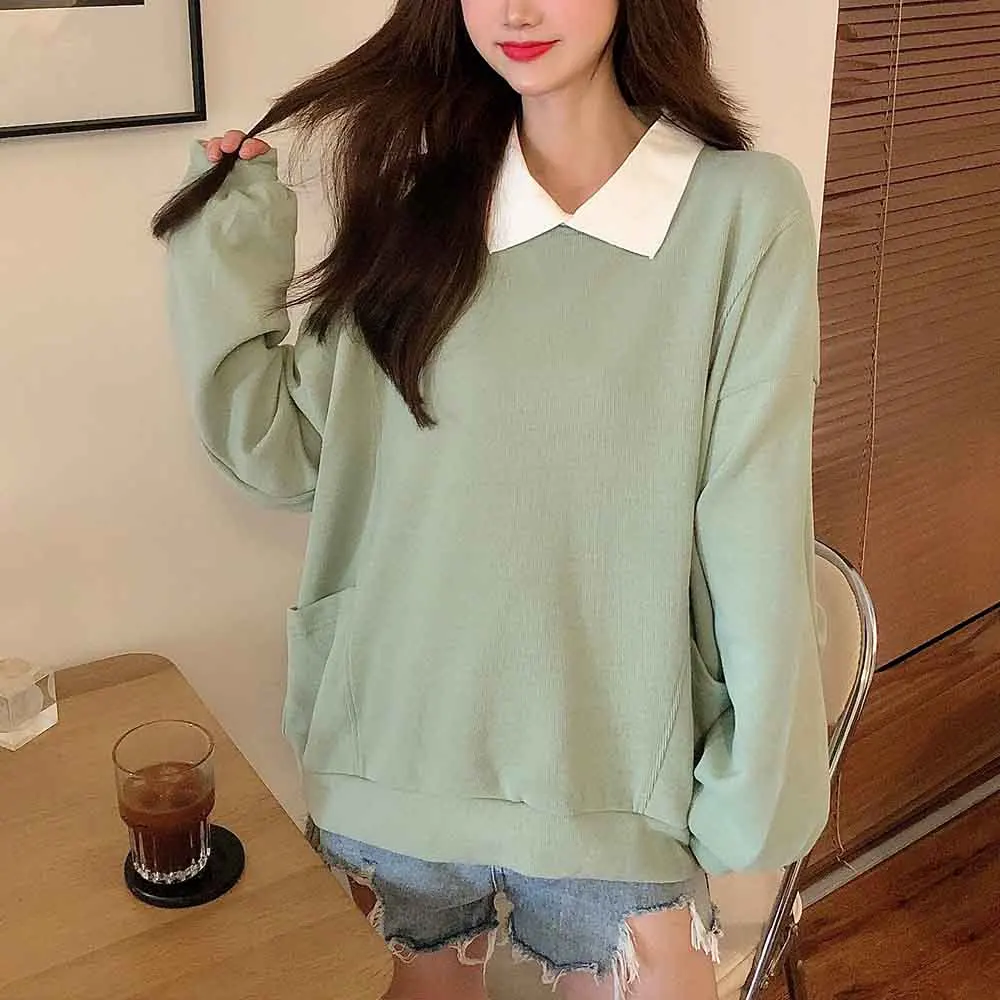 Японская толстовка с воротником в стиле Харадзюку кавайные куртки капюшоном для