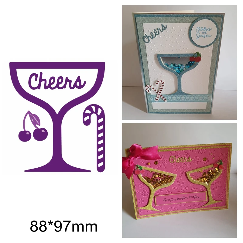 Стеклянный кубок с надписью Cheer Letter в виде вишни и конфет металлические Вырубные