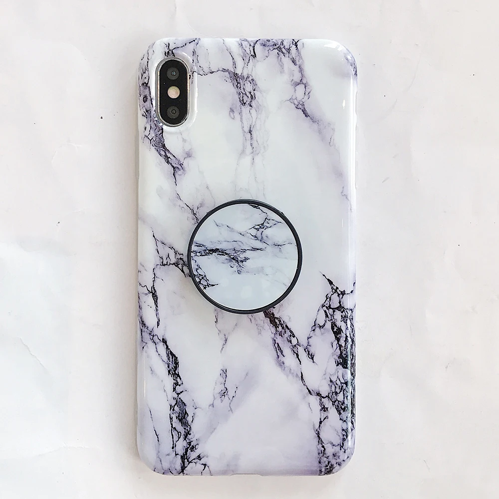 Классический Мрамор Стенд кожаный чехол для телефона с держателем для iPhone 11 Pro Max XR X XS макс 7 8 6S плюс Чехол Мягкий IMD для задней панели телефона с откидной крышкой