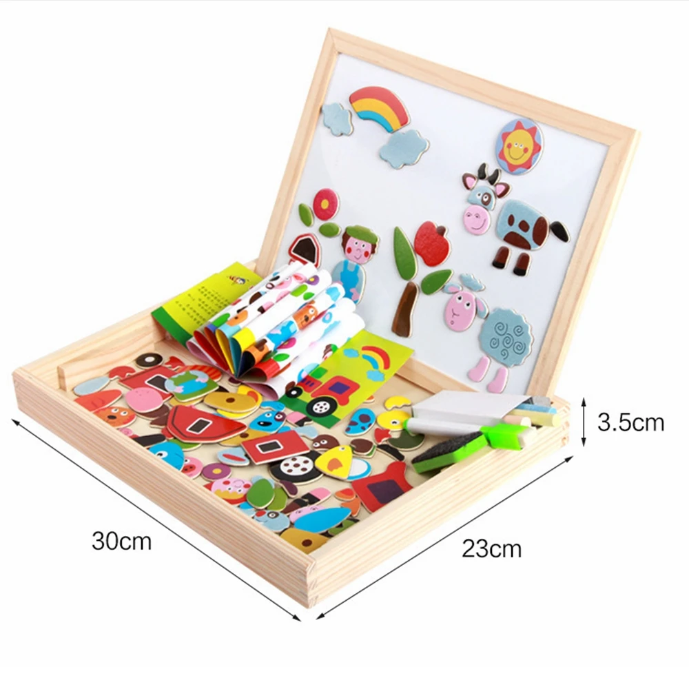 

New Arrival Drawing Writing Board Magnetic Board Puzzle Double Easel Kid Wooden Toy Gift Children Intelligence Development Toys